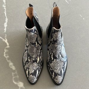 Coach Bowery Bootie in snakeskin, size 8.5